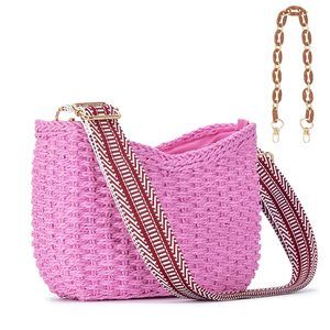 Small Handmade Straw Crossbody Bag, Summer Chic Woven Handbag ^_^